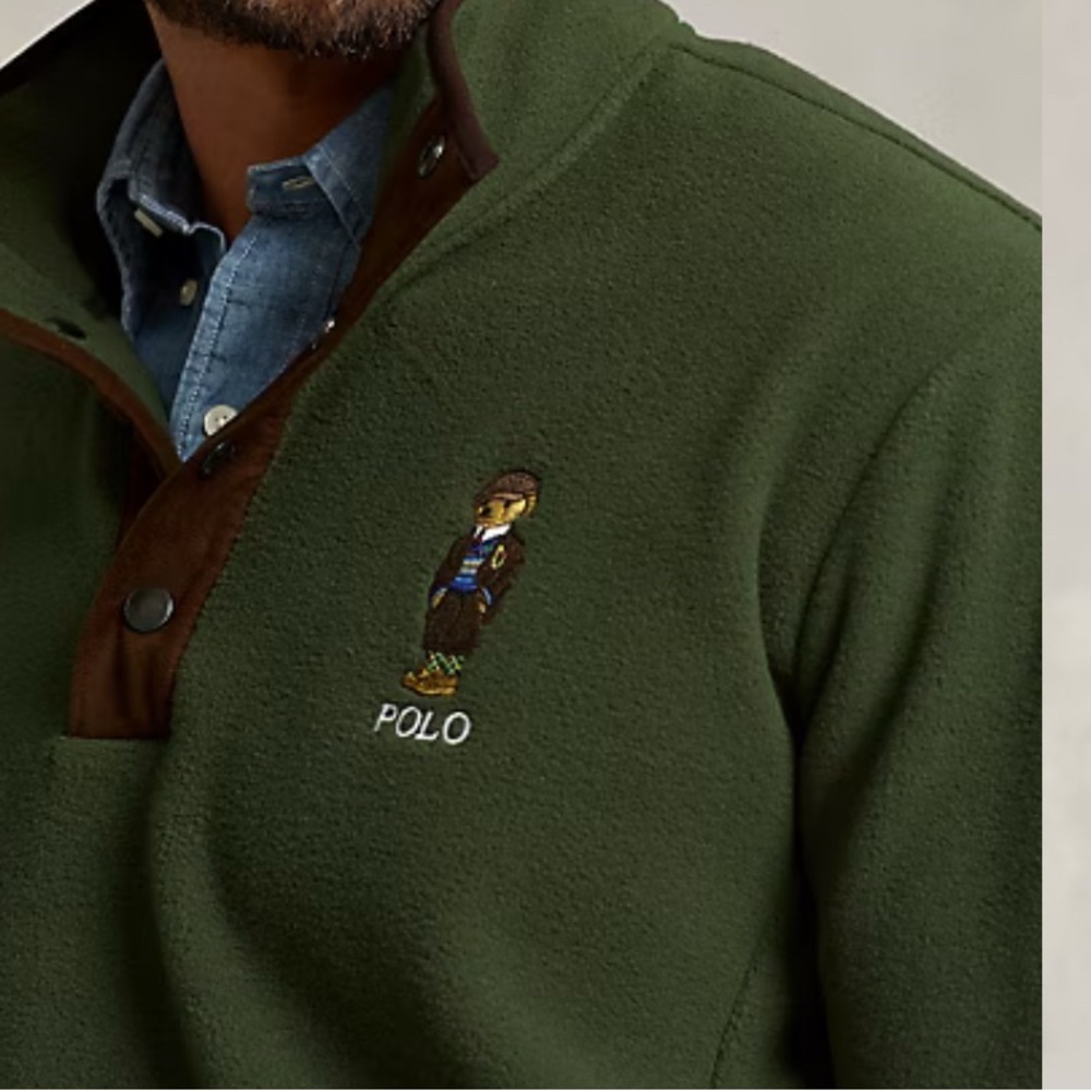 Polo by Ralph Lauren Men's Dark Green Henley Shirt